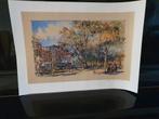 litho kunstdruk gesign Paul Kerebijn Lange Voorhout Den Haag, Antiek en Kunst, Ophalen