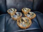 Vintage Oranje Parelmoer Glas Schaaltjes, Ophalen of Verzenden