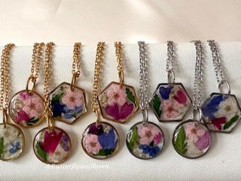 Liefdevolle ketting + hanger echte bloemen Cadeau vrouw, Sieraden, Tassen en Uiterlijk, Kettinghangers, Nieuw, Overige materialen
