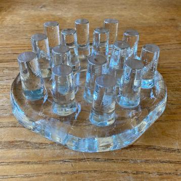 Vintage Georgshütte glas theelicht rechaud waxinelichthouder beschikbaar voor biedingen