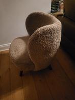 Schattige fauteuil met teddy stof, Huis en Inrichting, Hout, Vintage, 75 tot 100 cm, Ophalen of Verzenden