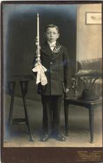 Cabintfoto eerste communie jongen, Duitsland, Verzenden, Foto, Zo goed als nieuw, Voor 1940