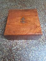 Vintage Nautische Houten Doos met Anker, Ophalen of Verzenden