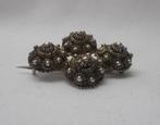 Zilveren antiek Zeeuwse knoppen broche nr.1086, Verzenden, Zilver, Broche