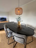 Ovale eettafel met 6 stoelen, Huis en Inrichting, Tafels | Eettafels, Ophalen, 200 cm of meer, 50 tot 100 cm, Zo goed als nieuw
