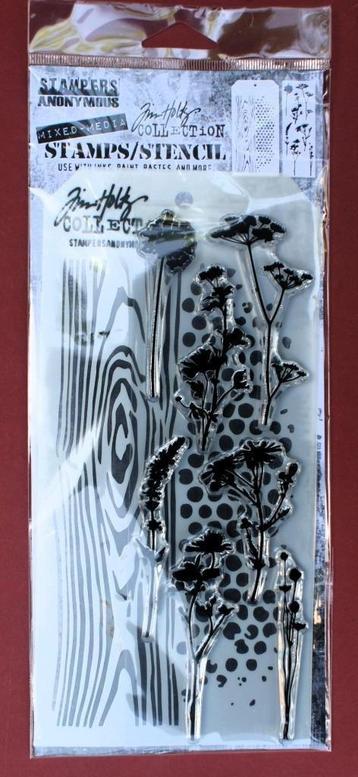 Tim Holtz Stampers Anonymus Mixed Media Stamps/Stencil Sets beschikbaar voor biedingen