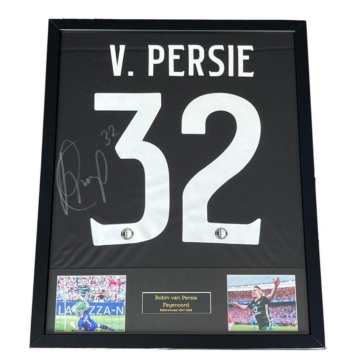 Robin van Persie gesigneerd Feyenoord uitshirt 2017-2018, Verzamelen, Sportartikelen en Voetbal, Zo goed als nieuw, Shirt, Feyenoord