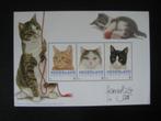 Velletje 3 zegels katten van Francien + 3 ansichtkaarten, Ophalen of Verzenden, Postfris, Dier of Natuur
