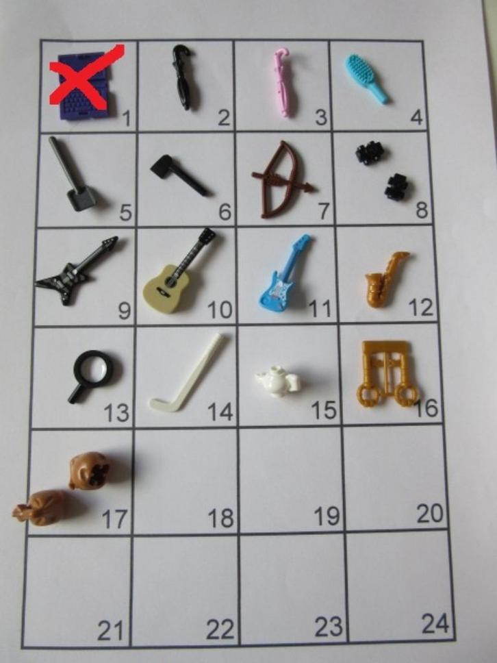 L391 LEGO MINIFIG ACCESSOIRES PARAPLU SCHAATS LAPTOP GITAAR, Kinderen en Baby's, Speelgoed | Duplo en Lego, Nieuw, Lego, Losse stenen