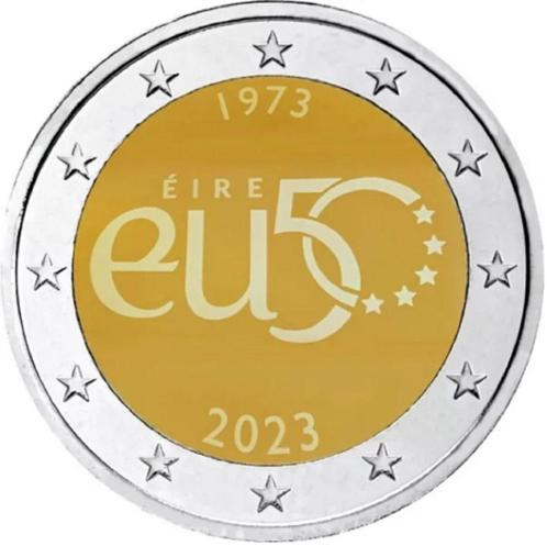 2 Euro Ierland 2023 UNC - 50 jaar Lid EU, Postzegels en Munten, Munten | Europa | Euromunten, Losse munt, 2 euro, Ierland, Verzenden