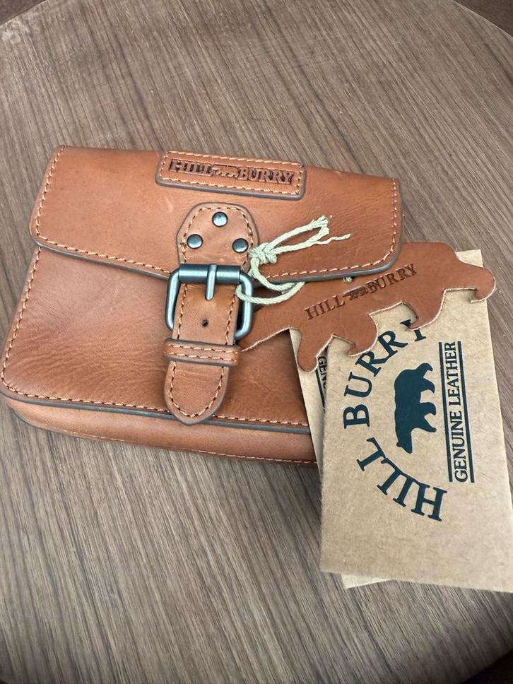 Hill Burry Leren Riemtasje Cognac/Bruin Vintage, Sieraden, Tassen en Uiterlijk, Tassen | Damestassen, Nieuw, Handtas, Bruin, Ophalen of Verzenden