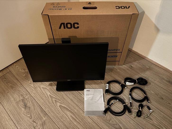 AOC Q24P2Q – 24 inch Quad HD monitor, Computers en Software, Monitoren, Zo goed als nieuw, 61 t/m 100 Hz, DisplayPort, HDMI, VGA