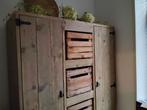 Steigerhouten kast, Huis en Inrichting, Ophalen, Overige materialen, 100 tot 150 cm, Met plank(en)