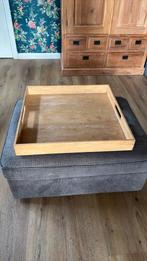Poef / salontafel incl dienblad, Ophalen, Overige materialen, Gebruikt, 50 tot 100 cm