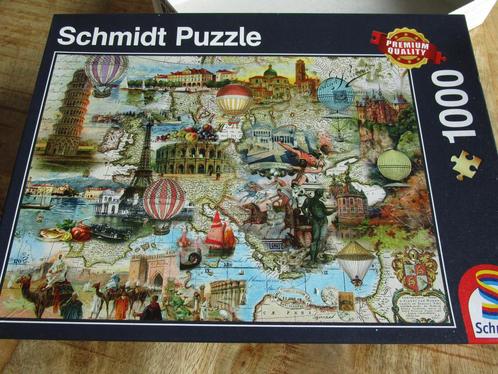 Schmidt - legpuzzel 1000 stukjes - Ballonvaart door Europa, Hobby en Vrije tijd, Denksport en Puzzels, Zo goed als nieuw, Legpuzzel