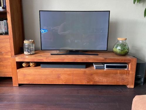 Teakhouten TV meubel, Huis en Inrichting, Kasten | Televisiemeubels, Gebruikt, Minder dan 100 cm, 150 tot 200 cm, 50 tot 75 cm