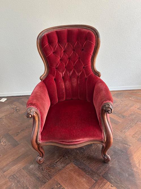 Antieke mahoniehouten voltaire, Antiek en Kunst, Antiek | Meubels | Stoelen en Banken, Ophalen