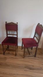 4 * Barok stoelen met rode velours, Huis en Inrichting, Stoelen, Ophalen, Hout, Gebruikt, Barok