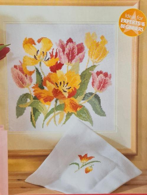 Bos tulpen borduurpatroon + 2 kleine borduurpatronen, Hobby en Vrije tijd, Borduren en Borduurmachines, Nieuw, Patroon, Handborduren