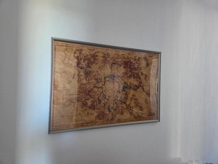 Poster Kaart Zelda Breath of the Wild map merch, Spelcomputers en Games, Games | Nintendo Switch, Zo goed als nieuw, Avontuur en Actie