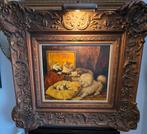 Terriër plaagt kittens, Henriette Ronner,  doek op paneel, Antiek en Kunst, Kunst | Schilderijen | Klassiek, Ophalen