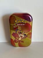 Pokémon Trading Card game tin Hitmonchan & Meowth, Ophalen of Verzenden, Zo goed als nieuw
