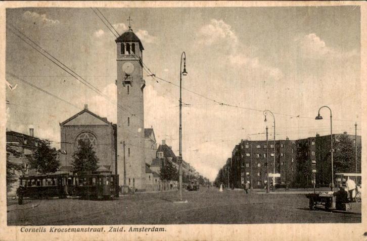 Amsterdam - Cornelis Kroesemanstraat Zuid - Tram, Verzamelen, Ansichtkaarten | Nederland, Ongelopen, Noord-Holland, Voor 1920