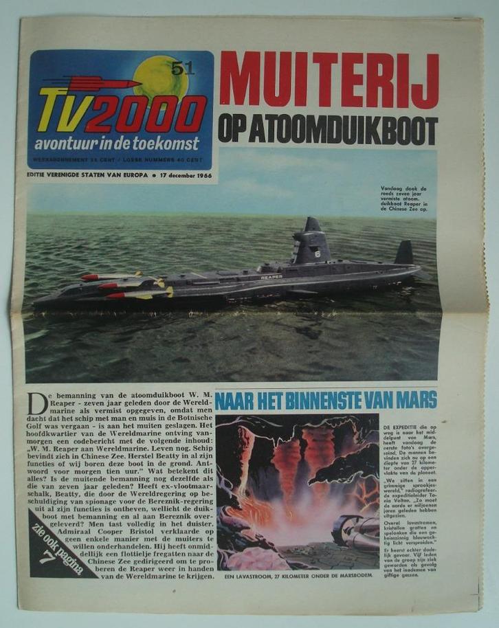 TV2000 nr. 51(Thunderbirds),originele krant 17 december 1966, Boeken, Tijdschriften en Kranten, Zo goed als nieuw, Krant, Ophalen