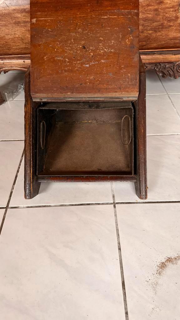 Antieke Houten Kolenbak/Houtbak Openhaard, Antiek en Kunst, Antiek | Woonaccessoires, Ophalen of Verzenden