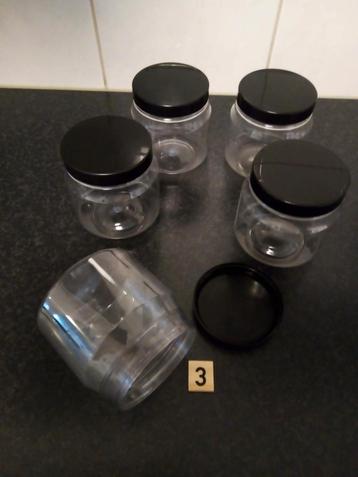 5 Plastik hobby opberg potjes met deksel samen  beschikbaar voor biedingen