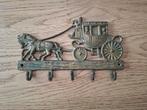 Koperen Kapstok met Paard en Koets, Gebruikt, Wandhaken, Ophalen of Verzenden, Minder dan 100 cm