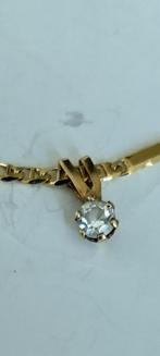 14 karaat gouden hanger met echte diamant gemerkt, Ophalen of Verzenden, Zo goed als nieuw, Goud, Overige voorstellingen