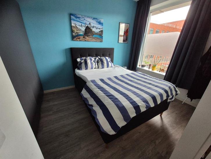 Tweepersoonsbed, boxspring JYSK 140x200, Huis en Inrichting, Slaapkamer | Boxsprings, Zo goed als nieuw, 140 cm, 200 cm, Tweepersoons