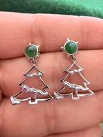 Kerstboom Oorbellen Jade Zilver 925 Antiallergisch, Sieraden, Tassen en Uiterlijk, Oorbellen, Hangers, Nieuw, Ophalen of Verzenden