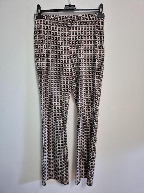 Broek31 - Bruin-beige Costes flared broek maat L (1), Kleding | Dames, Broeken en Pantalons, Zo goed als nieuw, Maat 38/40 (M)