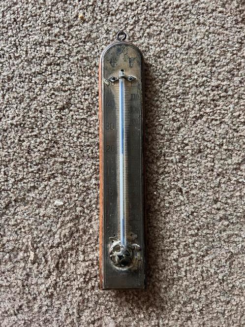 Antieke Wandthermometer Dubbele Schaalverdeling, Antiek en Kunst, Antiek | Gereedschap en Instrumenten, Ophalen of Verzenden