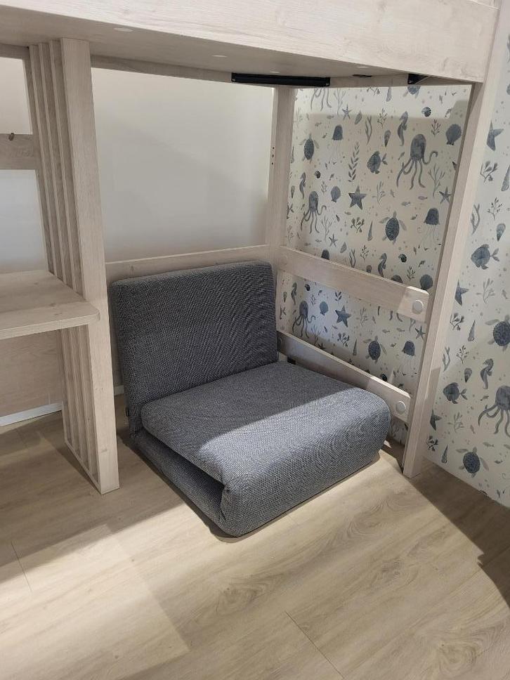 Gautier Nomade Lage Stoel - Gemeleerd Grijs, Huis en Inrichting, Stoelen, Zo goed als nieuw, Eén, Stof, Grijs, Ophalen