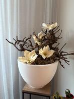 Decoratieve bloemstuk in witte pot, Huis en Inrichting, Woonaccessoires | Droogbloemen, Ophalen, Zo goed als nieuw