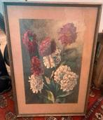 Schilderij aquarel schilder ? leuke voorstelling bloemen, Ophalen of Verzenden