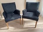 Landelijke eetkamerstoel zwart met  leuning € 25,- per stuk, Huis en Inrichting, Stoelen, Ophalen, Hout, Twee, Zwart