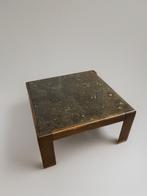 Vintage 1960s Grote Coffee Table met Fossiel Steen, Ophalen, Gebruikt, 50 tot 100 cm, Vierkant