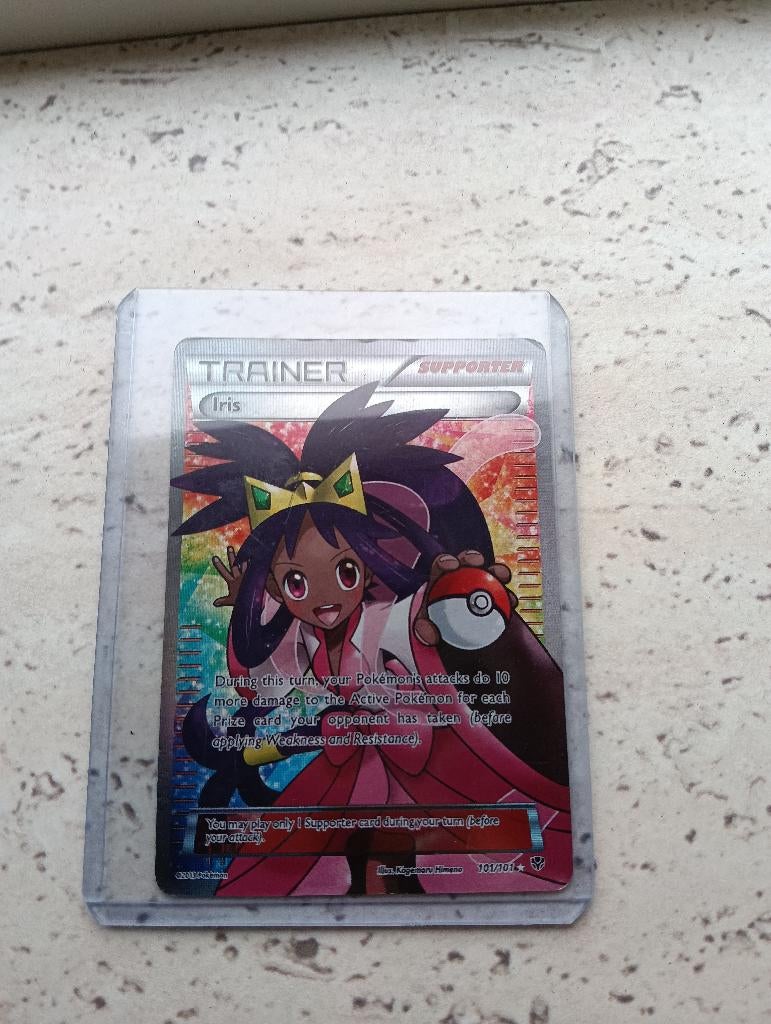 Pokemon kaart trainer iris, Ophalen of Verzenden, Zo goed als nieuw, Losse kaart, Foil