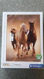 Clementoni puzzel Running Horses paarden 1000 stukjes NIEUW, Ophalen of Verzenden, 500 t/m 1500 stukjes, Nieuw, Legpuzzel