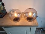 2x Stijlvolle glazen bollen lampen 25cm hoog, Ophalen, Zo goed als nieuw, Minder dan 50 cm