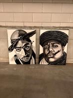 Handgeschilderde portretten 2Pac & BIG, Antiek en Kunst, Ophalen of Verzenden