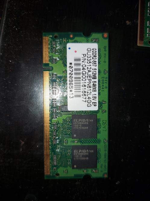 512MB DDR2-667 SO-DIMM Laptop Geheugen - Elpida, Computers en Software, RAM geheugen, Gebruikt, Laptop, DDR2, Ophalen of Verzenden