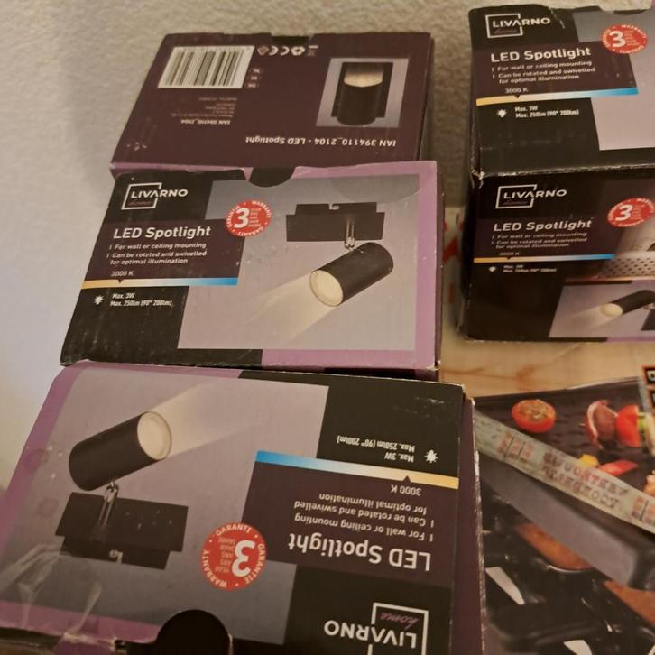 Livorno Wandspots LED - Nieuw in Doos (4 stuks), Huis en Inrichting, Lampen | Losse lampen, Nieuw, Led-lamp, Minder dan 30 watt
