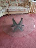 Glazen zware salontafel, Ophalen, Rond, Minder dan 50 cm, 100 tot 150 cm
