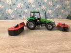 Deutz trekker met 2 maaiers, Hobby en Vrije tijd, Modelauto's | 1:32, Ophalen of Verzenden, Zo goed als nieuw, Tractor of Landbouw