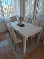 Eettafel + 6 stoelen (tafel is uitschuifbaar), Ophalen, 4 tot 6 stoelen